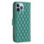 For iPhone 13 Pro Diamond Lattice Wallet Leather Flip Phone Case (Green)