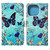 For iPhone 14 Pro Painted Flat Texture Leather Case with Lanyard & Card Slot & Wallet & Holder(Love Butterfly)