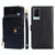 For vivo X60 Pro/X60 Curved Screen Global Version Zipper Bag PU + TPU Horizontal Flip Leather Phone Case(Black)