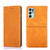 For OPPO Reno6 4G Cow Texture Magnetic Horizontal Flip Leather Phone Case(Light Brown)