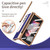 For Samsung Galaxy Z Fold3 5G Litchi Texture Leather Hinged Electroplated Phone Case with S Pen Fold Edition & Protective Film(Blue)