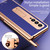 For Samsung Galaxy Z Fold3 5G Litchi Texture Leather Hinged Electroplated Phone Case with S Pen Fold Edition & Protective Film(Blue)