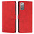 For Samsung Galaxy Note20 Skin Feel Heart Pattern Leather Phone Case(Red)