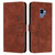 For Samsung Galaxy S9 Skin Feel Heart Pattern Leather Phone Case(Brown)
