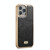 For iPhone 13 Pro Max Fierre Shann Snake Texture Electroplating PU Phone Case (Black)