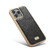 For iPhone 13 Pro Max Fierre Shann Snake Texture Electroplating PU Phone Case (Black)