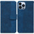 For iPhone 14 Pro Max Geometric Embossed Leather Phone Case (Blue)