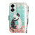 For OnePlus Nord 2T 3D Colored Horizontal Flip Leather Phone Case(Black White Cat)
