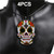 4 PCS Halloween Skull Necklace Acrylic Personalized Pendant Jewelry(Flower Ghost Head)