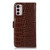 For Motorola Moto G42 Crocodile Top Layer Cowhide Leather Phone Case(Brown)