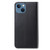 For iPhone 14 Tricolor Stitching Flip Leather Phone Case (Black)
