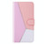 For iPhone 14 Tricolor Stitching Flip Leather Phone Case (Pink)