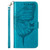 For iPhone 14 Pro Embossed Butterfly Leather Phone Case (Blue)