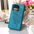 For iPhone 14 Pro Embossed Butterfly Leather Phone Case (Blue)