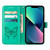 For iPhone 14 Plus Embossed Butterfly Leather Phone Case  (Green)