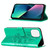 For iPhone 14 Plus Embossed Butterfly Leather Phone Case  (Green)