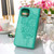 For iPhone 14 Plus Embossed Butterfly Leather Phone Case  (Green)
