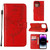For iPhone 14 Pro Embossed Butterfly Leather Phone Case (Red)