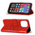 For iPhone 14 Pro Embossed Butterfly Leather Phone Case (Red)