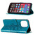 For iPhone 14 Pro Max Embossed Butterfly Leather Phone Case (Blue)