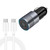 Dual PD 3.0 40W Type-C Car charger with 1m Type-C to Type-C Data Cable(Grey)