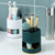 2 PCS Desktop Ventilation Draining Water Grid Rack Makeup Brush Toothbrush Tableware Storage Rack(Green)