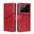 For vivo X80 Geometric Stitching Horizontal Flip Leather Phone Case(Red)