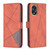 For OPPO A38 4G Magnetic Buckle Rhombus Texture Leather Phone Case(Brown)