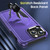 For iPhone 15 Pro Max Shield Armor MagSafe TPU Hybrid PC Phone Case(Purple)