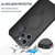 For iPhone 15 Pro Max Camera Shield MagSafe Holder Life Waterproof Phone Case(Black)