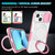 For iPhone 13 Sliding Camshield Magsafe Holder TPU Hybrid PC Phone Case(Pink White)