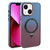 For iPhone 13 Gradient MagSafe Holder Liquid TPU Hybrid PC Phone Case(Blue Wine Red)