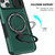 For iPhone 15 Plus Sliding Camshield Magsafe Holder TPU Hybrid PC Phone Case(Deep Green)