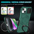 For iPhone 15 Plus Sliding Camshield Magsafe Holder TPU Hybrid PC Phone Case(Deep Green)
