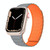 For Apple Watch 9 45mm Magnetic Loop Silicone Watch Band(Grey Orange)