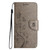 For iPhone 15 Pro Max Butterfly Flower Pattern Flip Leather Phone Case(Grey)