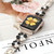 For Apple Watch SE 2023 44mm Petal Metal Diamond Watch Band(Rose Gold+Black)