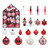 73pcs/Set Christmas Tree Decoration Pendant Painted Christmas Ball, Color: Red White