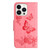 For iPhone 15 Pro Butterfly Embossed Flip Leather Phone Case(Pink)