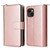 For iPhone 15 Plus 9 Card Slots Zipper Wallet Bag Leather Phone Case(Rose Gold)