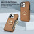 For iPhone 13 Pro Max Ring Card  Litchi Leather Back Phone Case(Brown)