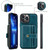 For iPhone 15 Pro JEEHOOD RFID Blocking Anti-Theft Magnetic PU Phone Case(Blue)