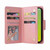 For iPhone 15 Plus Rivet Buckle 9 Cards Three Fold Leather Phone Case(Rose Gold)
