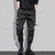 Mens Drawstring Pants Loose-Fitting Pants With Multiple Pockets, Size: L(Black)