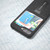 For Samsung Galaxy Z Flip5 ABEEL Genuine Leather + PC Litchi Texture Phone Case with Holder(Black)