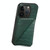 For iPhone 15 Pro Max Imitation Crocodile Leather Back Phone Case with Holder(Green)