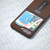 For Samsung Galaxy Z Flip5 ABEEL Carbon Fiber Texture Protective Phone Case with Holder(Dark Brown)