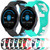 For Garmin Forerunner 645 Music 20mm Double Color Silicone Watch Band(Grey+White)