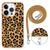 For iPhone 15 Pro Electroplating Dual-side IMD Phone Case with Lanyard(Leopard Print)