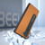 For Samsung Galaxy Z Fold5 ABEEL Integrated Carbon Fiber Texture Protective Phone Case with Holder(Light Brown)